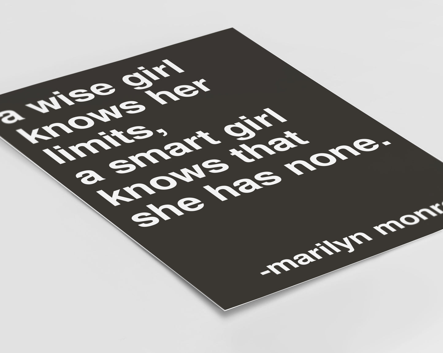 A Wise Girl Marilyn Monroe Statement Black Print