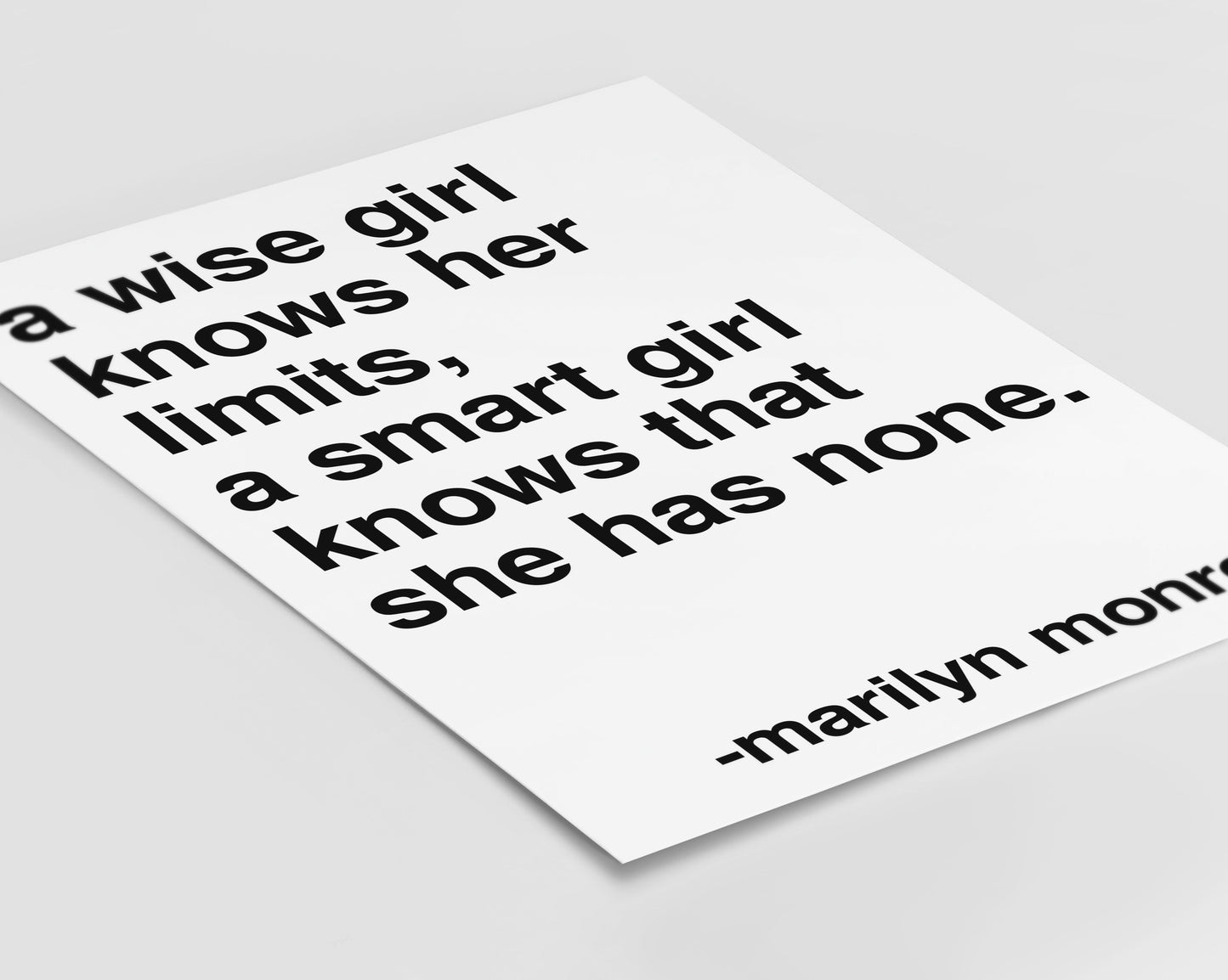 A Wise Girl Marilyn Monroe Statement White Print