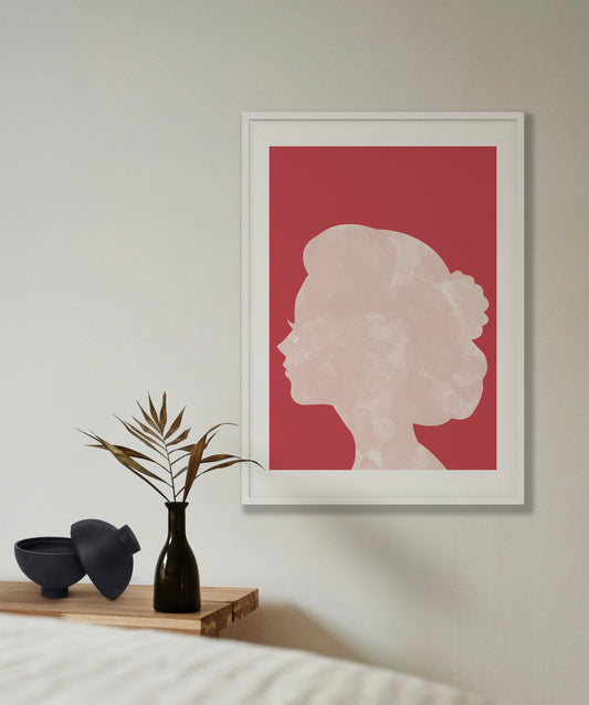 Marble Head Red Print