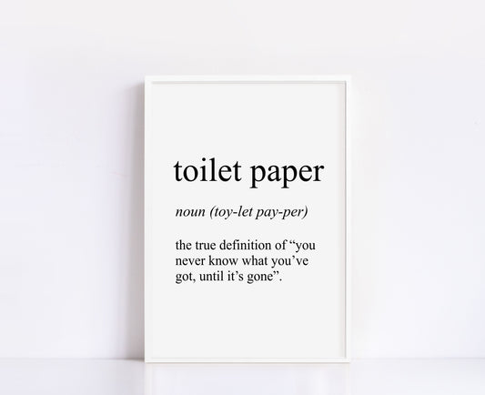 Toilet Paper Definition Print