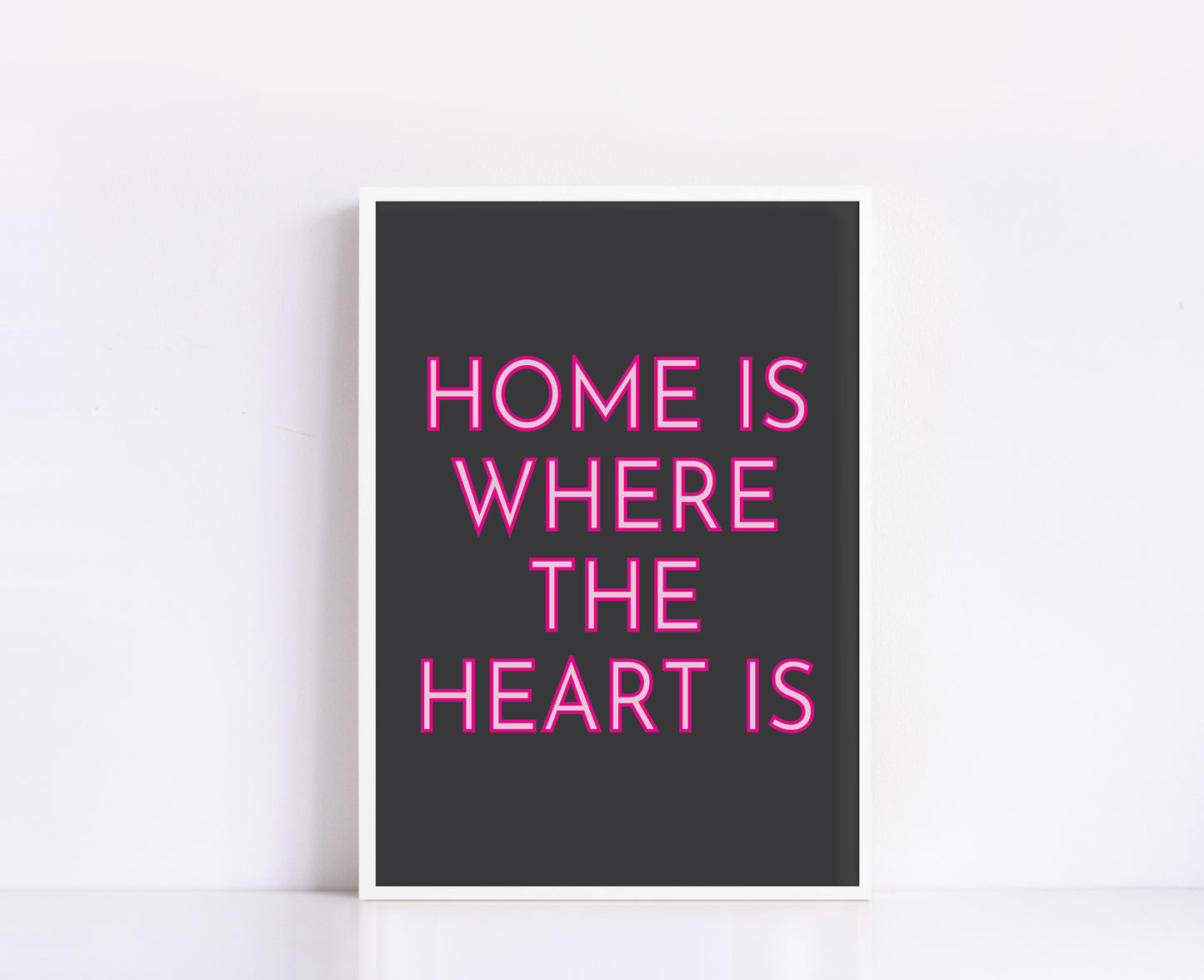 Home Is Where The Heart Is Neon Print