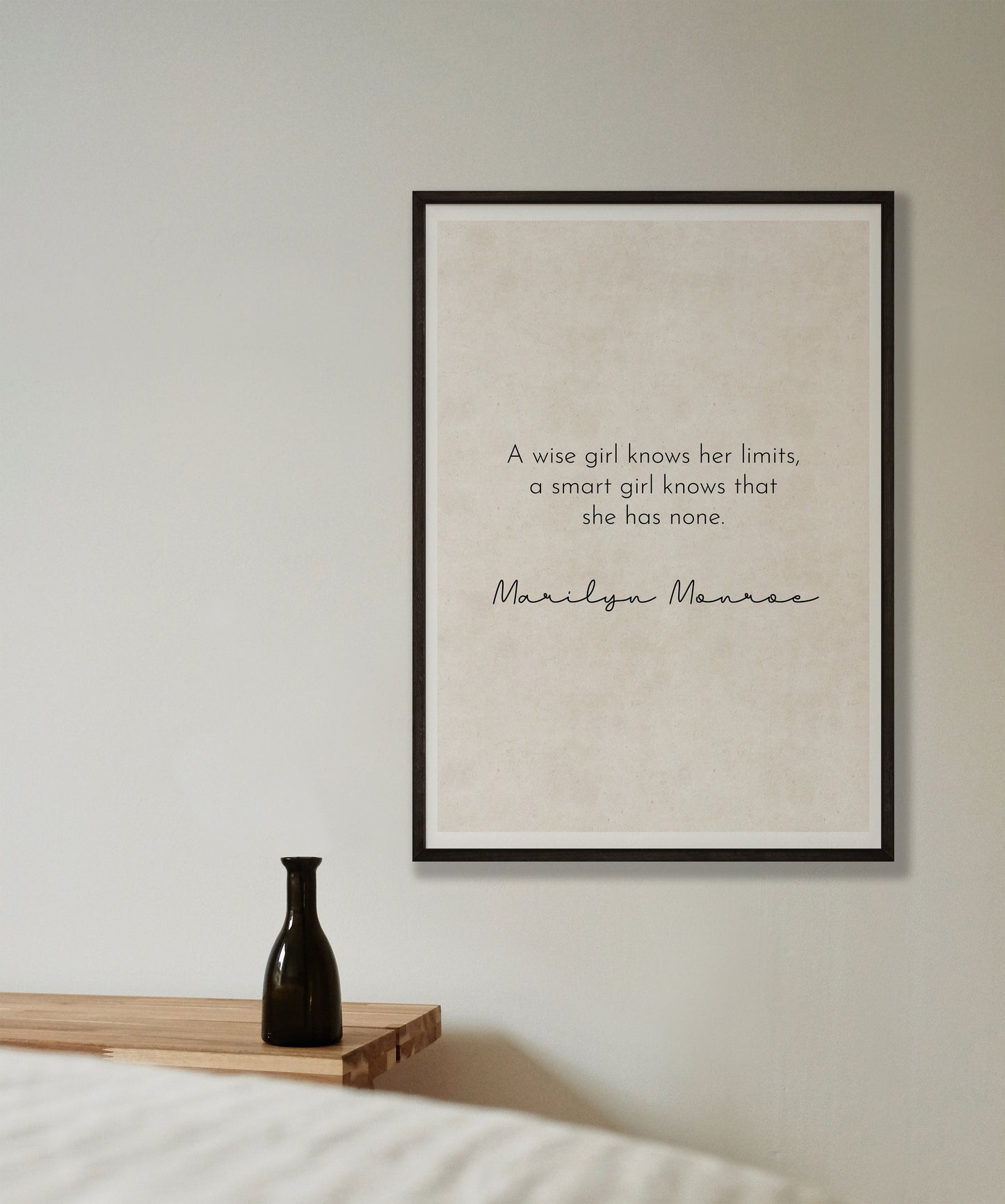 A Wise Girl - Marilyn Monroe Quote Print
