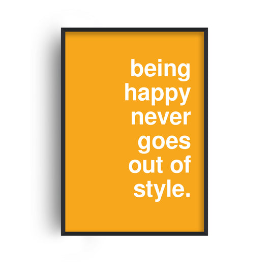 Being Happy Statement Yellow Print