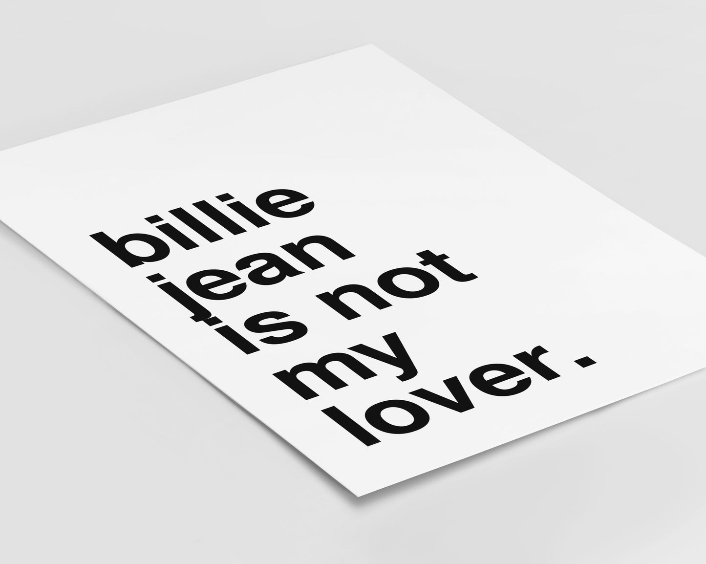 Billie Jean Statement White Print