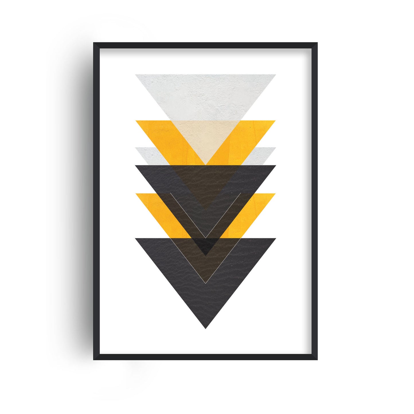 Carbon Yellow and Black Triangles Print