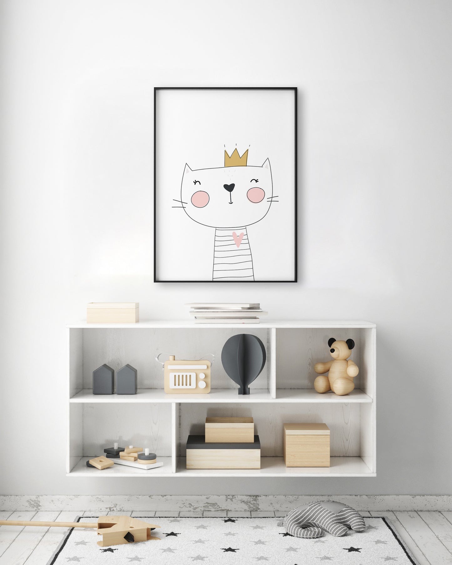Cat with Crown Print