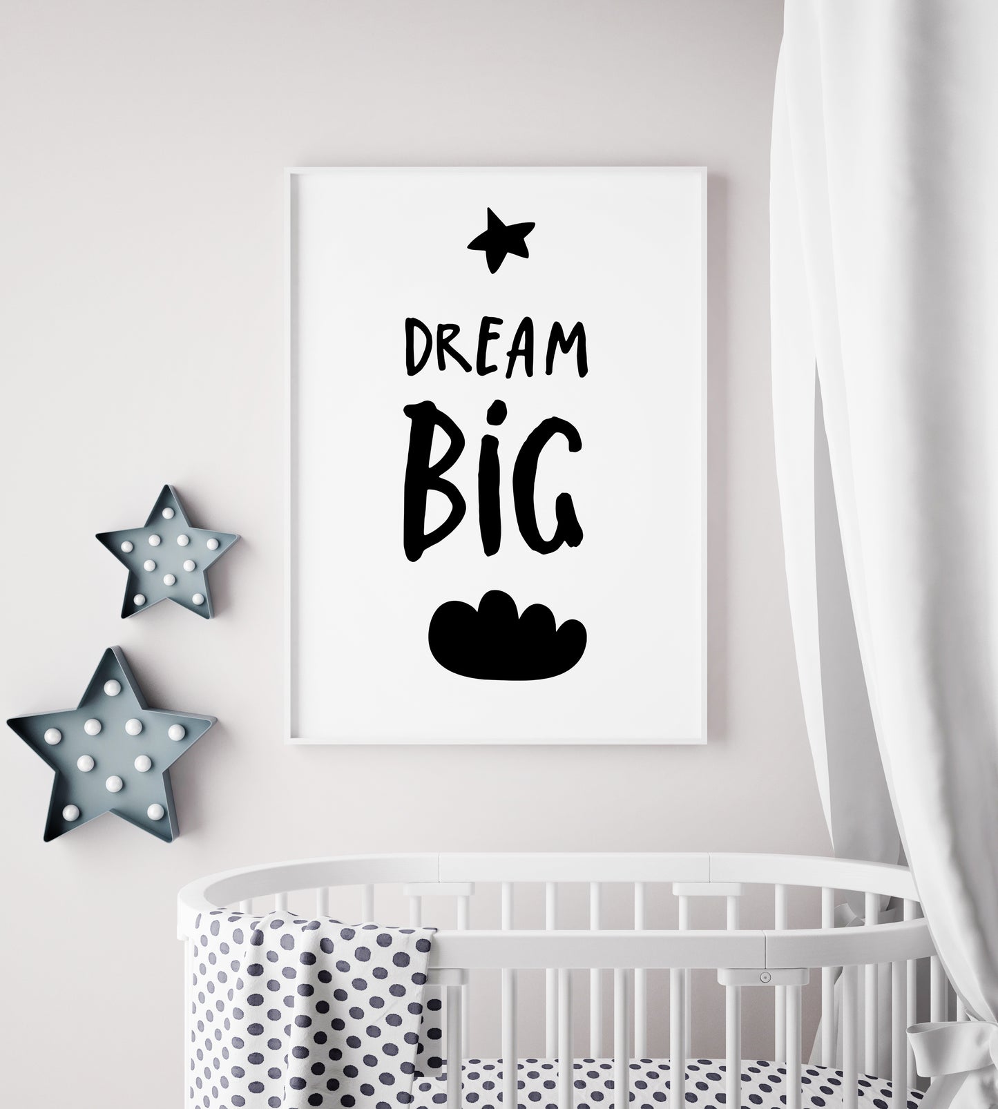 Dream Big Cloud Black Print