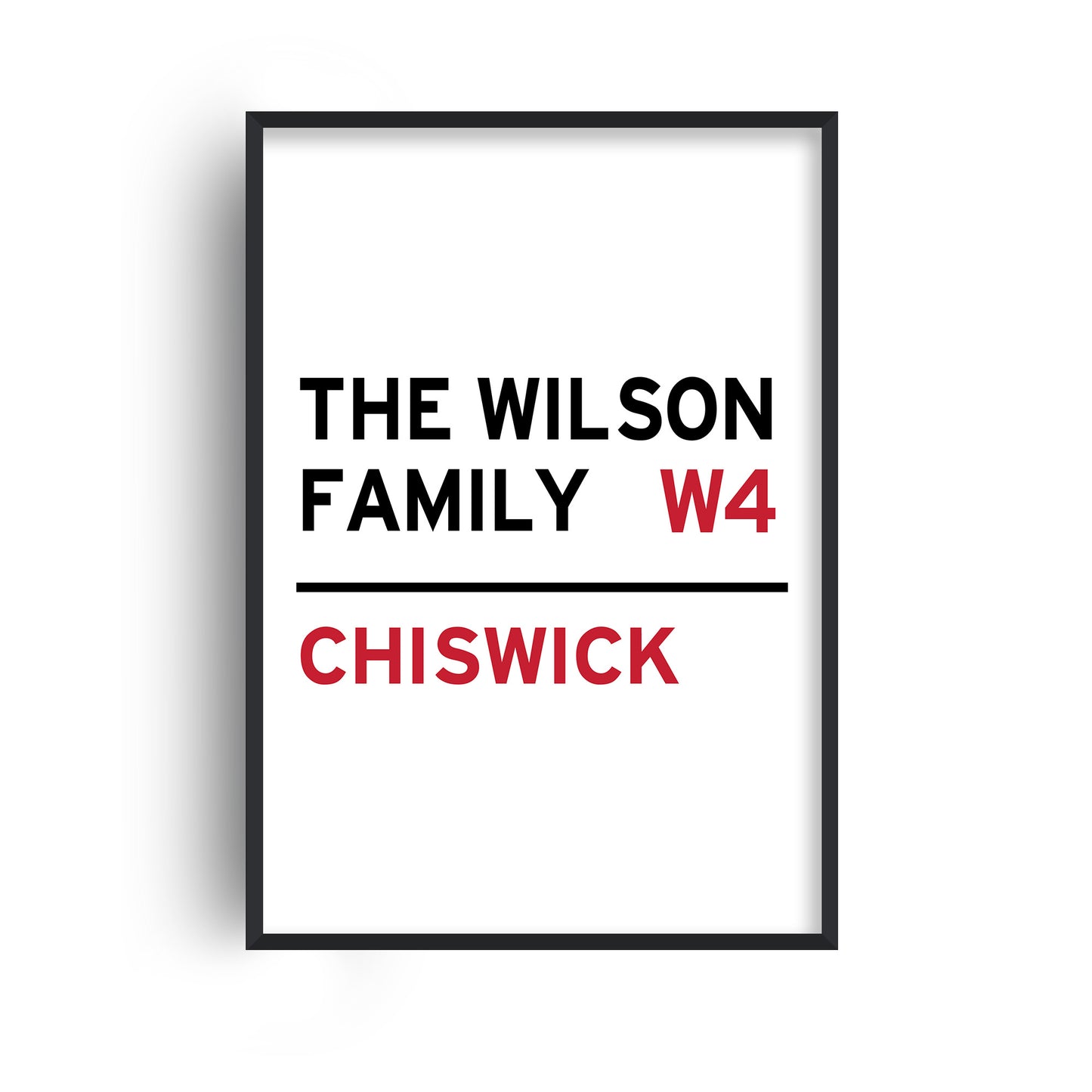 Personalised Family Name Postcode Portrait Print