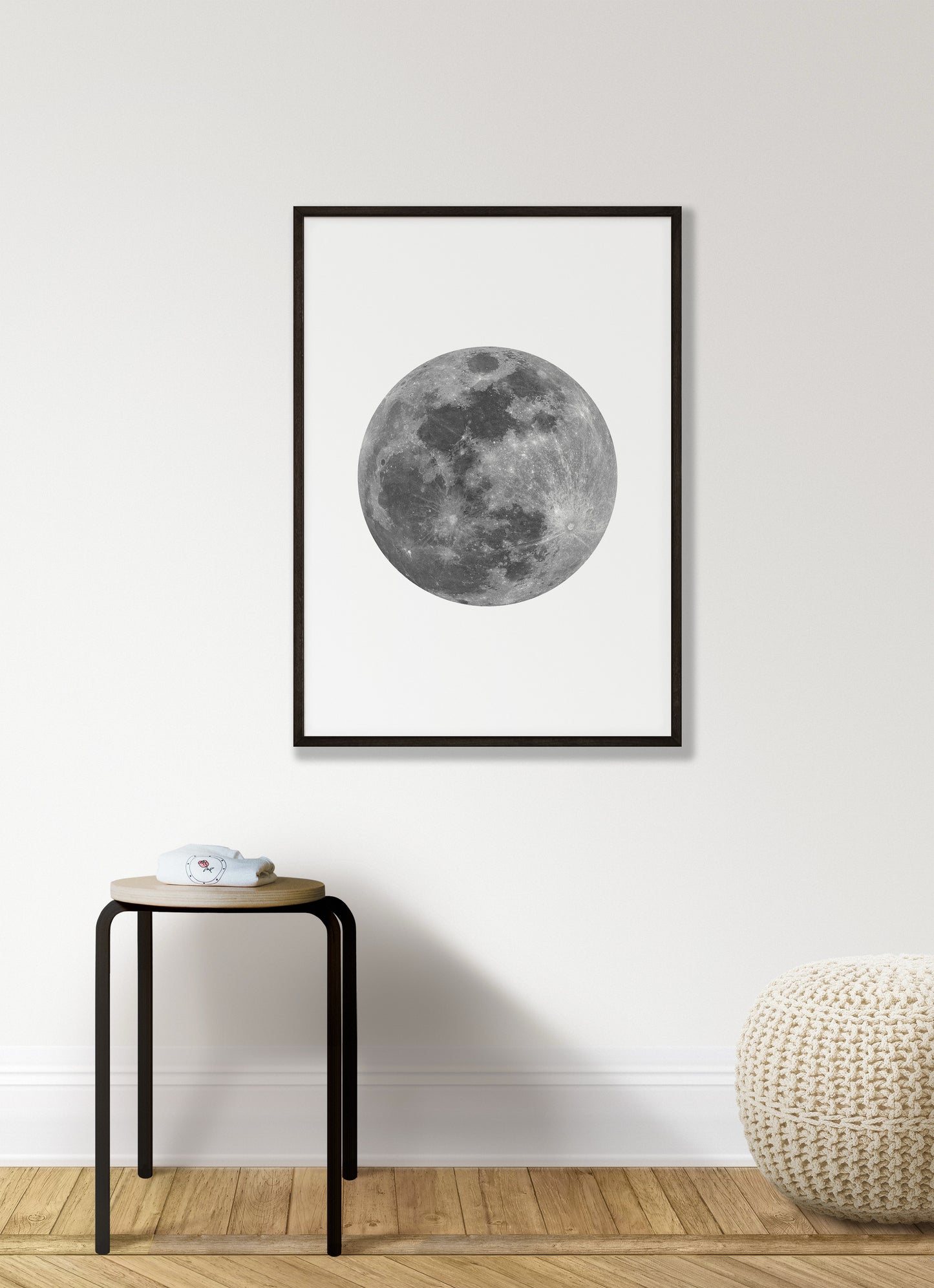 Grey Full Moon Print