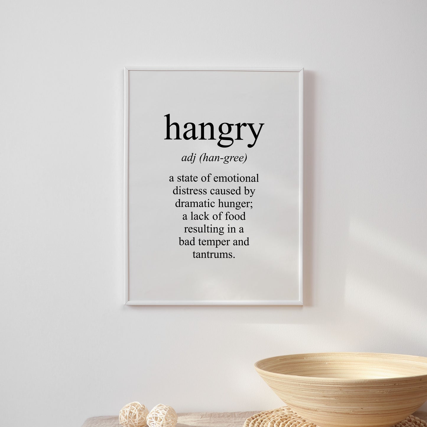 Hangry Meaning Print