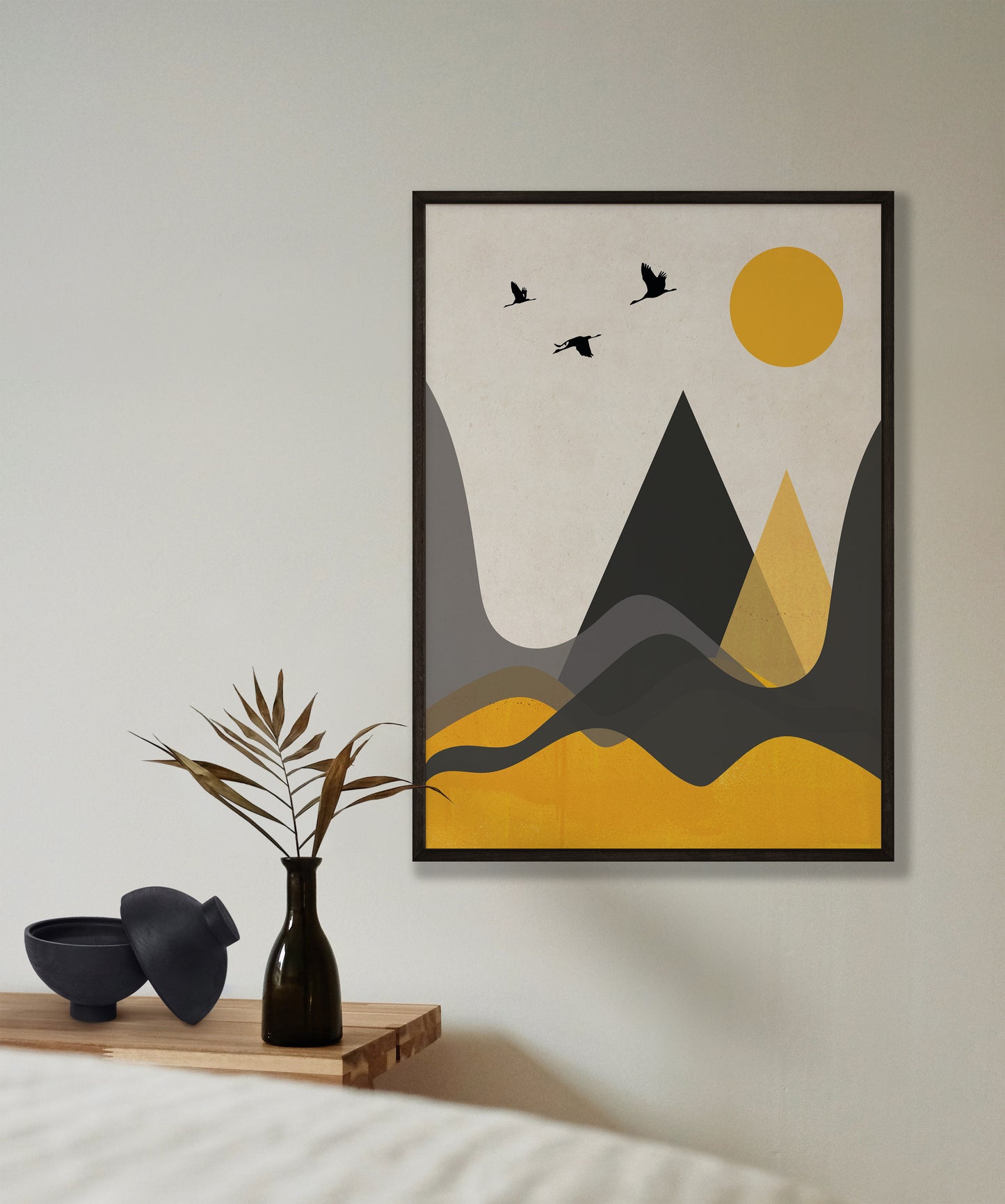 Hills and Mountains Mustard Print