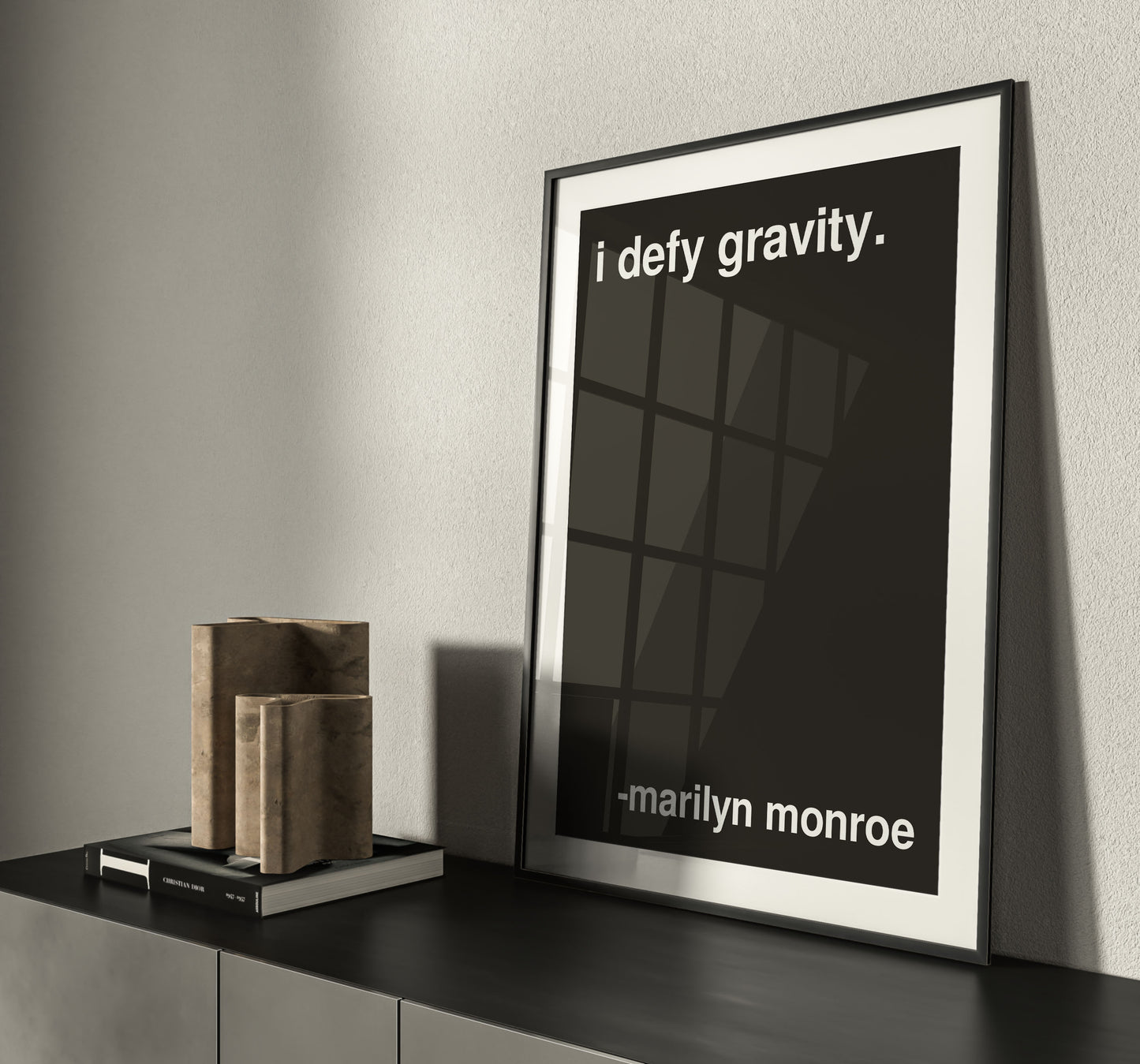 I Defy Gravity Marilyn Monroe Statement Black Print
