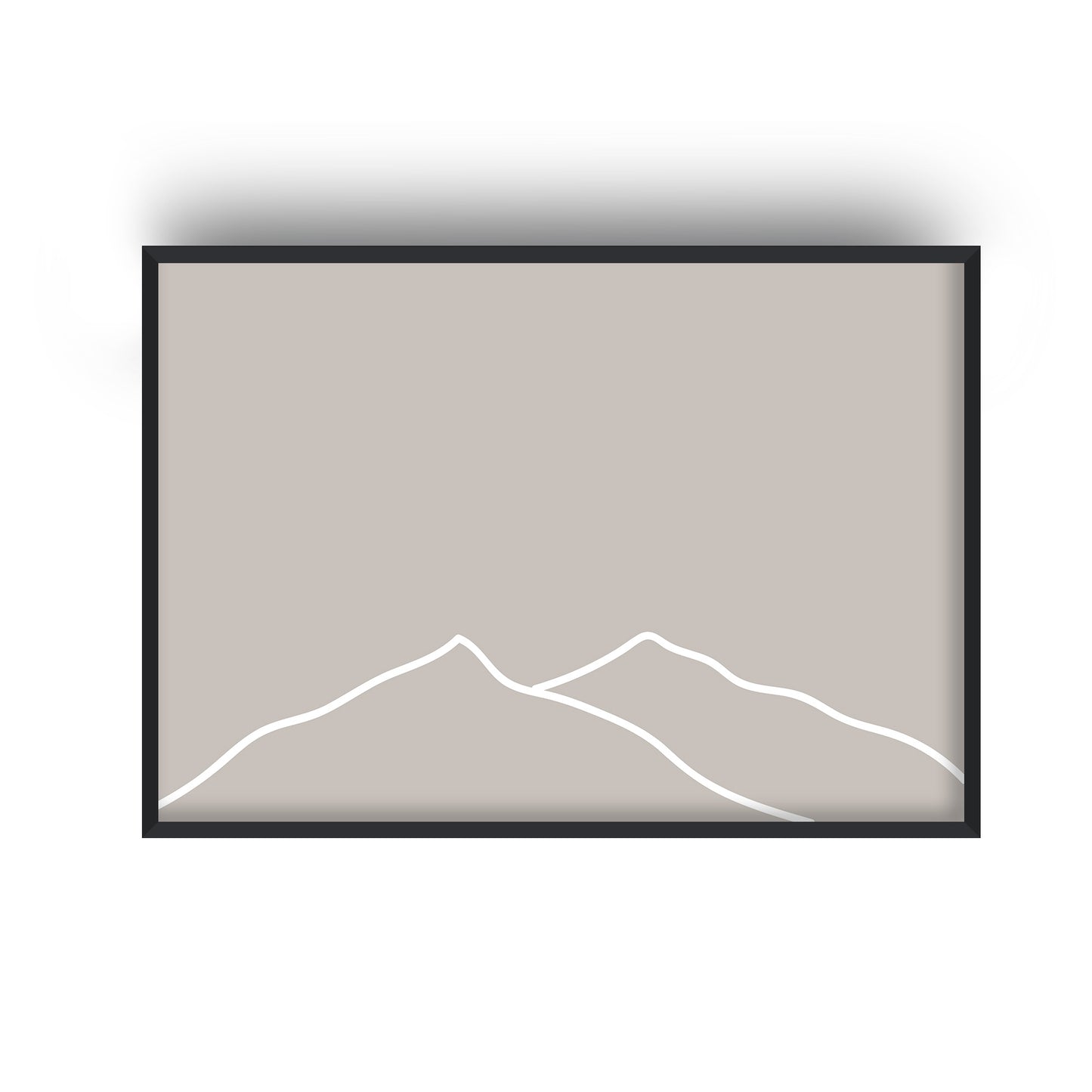 Inspired Stone Mountains Silhouette Line Art Print