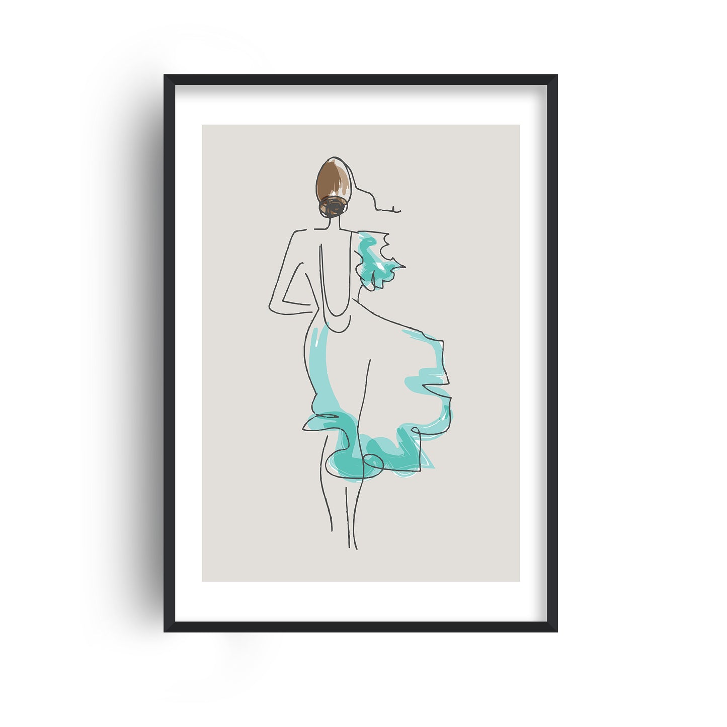 Inspired Stone Woman in Dress Line Art Print