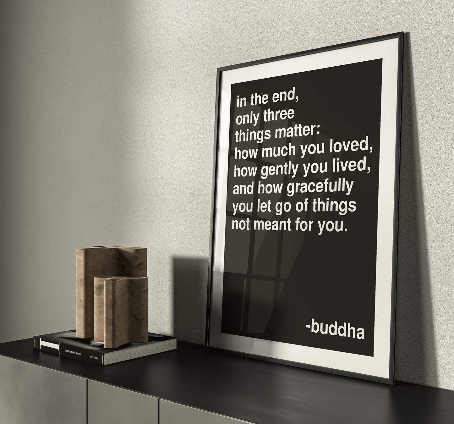 In The End Buddha Statement Black Print