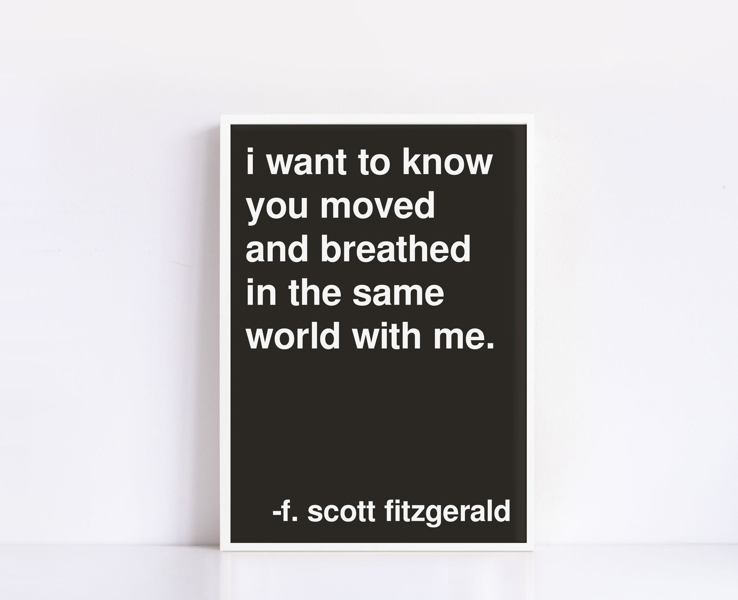 I Want to Know Fitzgerald Statement Black Print