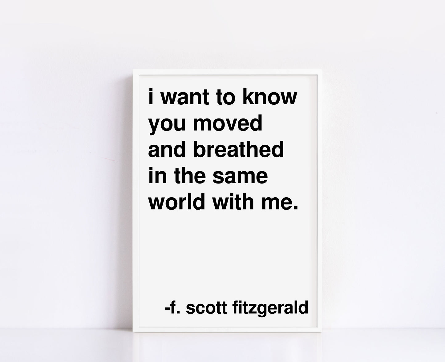 I Want to Know Fitzgerald Statement White Print
