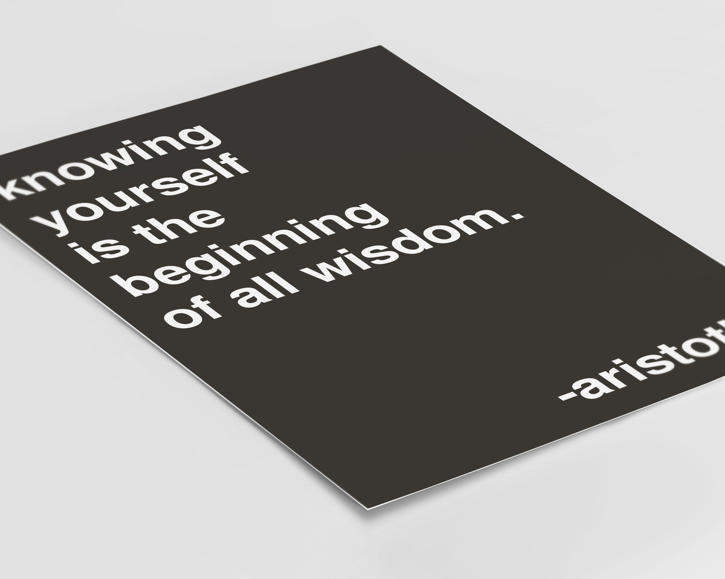 Knowing Yourself Aristotle Statement Black Print