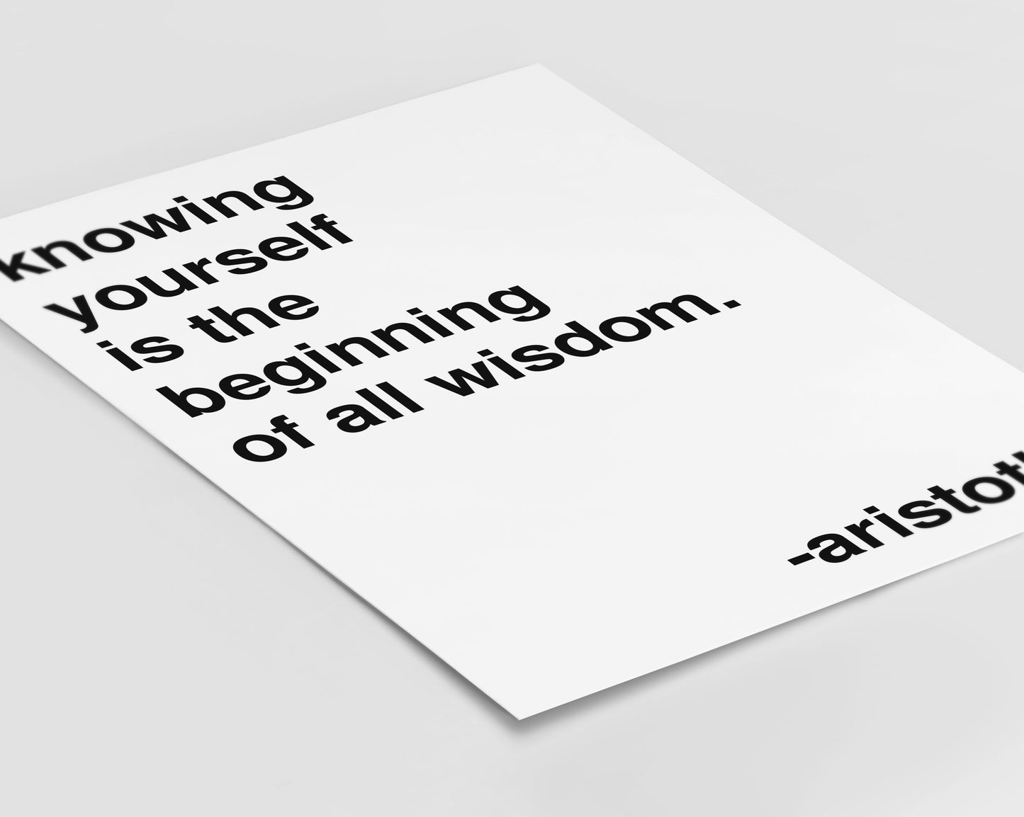 Knowing Yourself Aristotle Statement White Print
