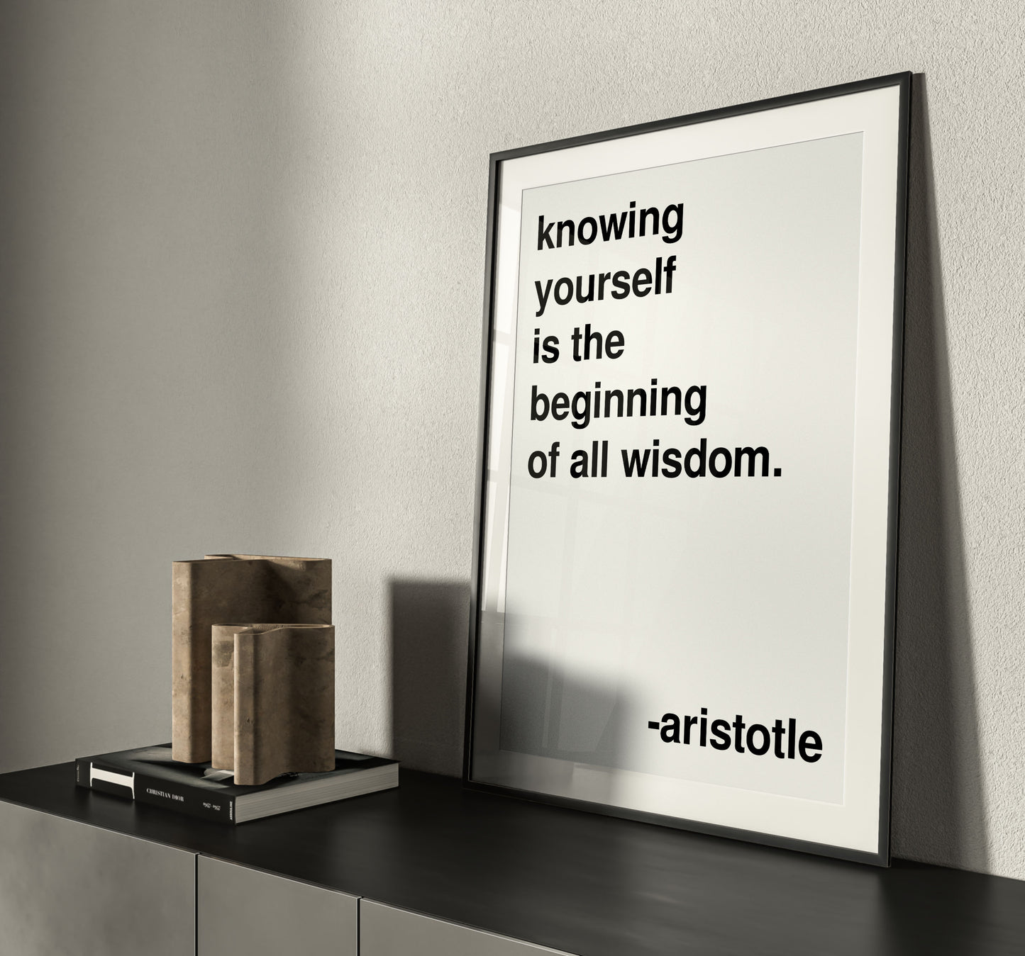 Knowing Yourself Aristotle Statement White Print