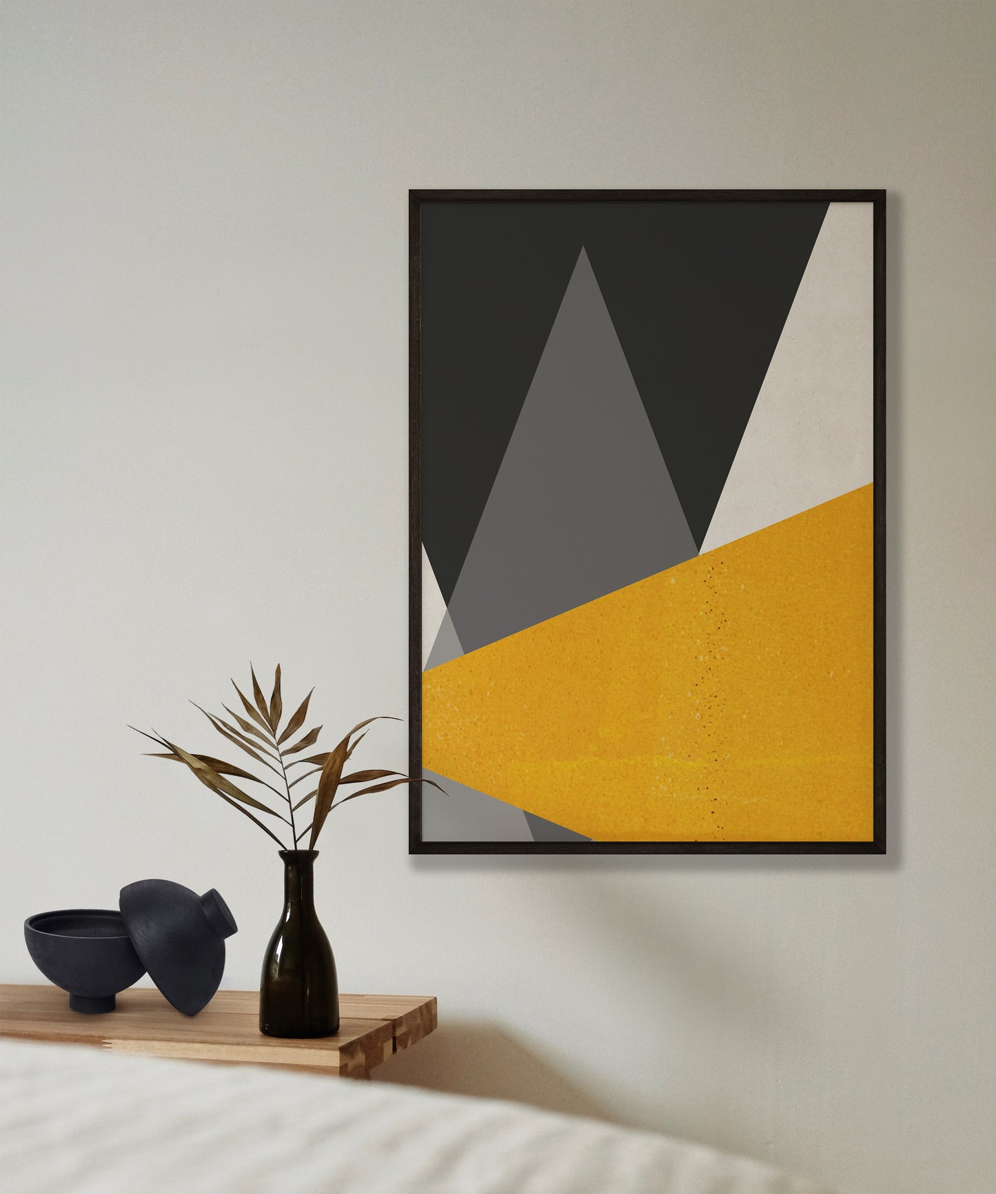 Large Triangles Mustard Print