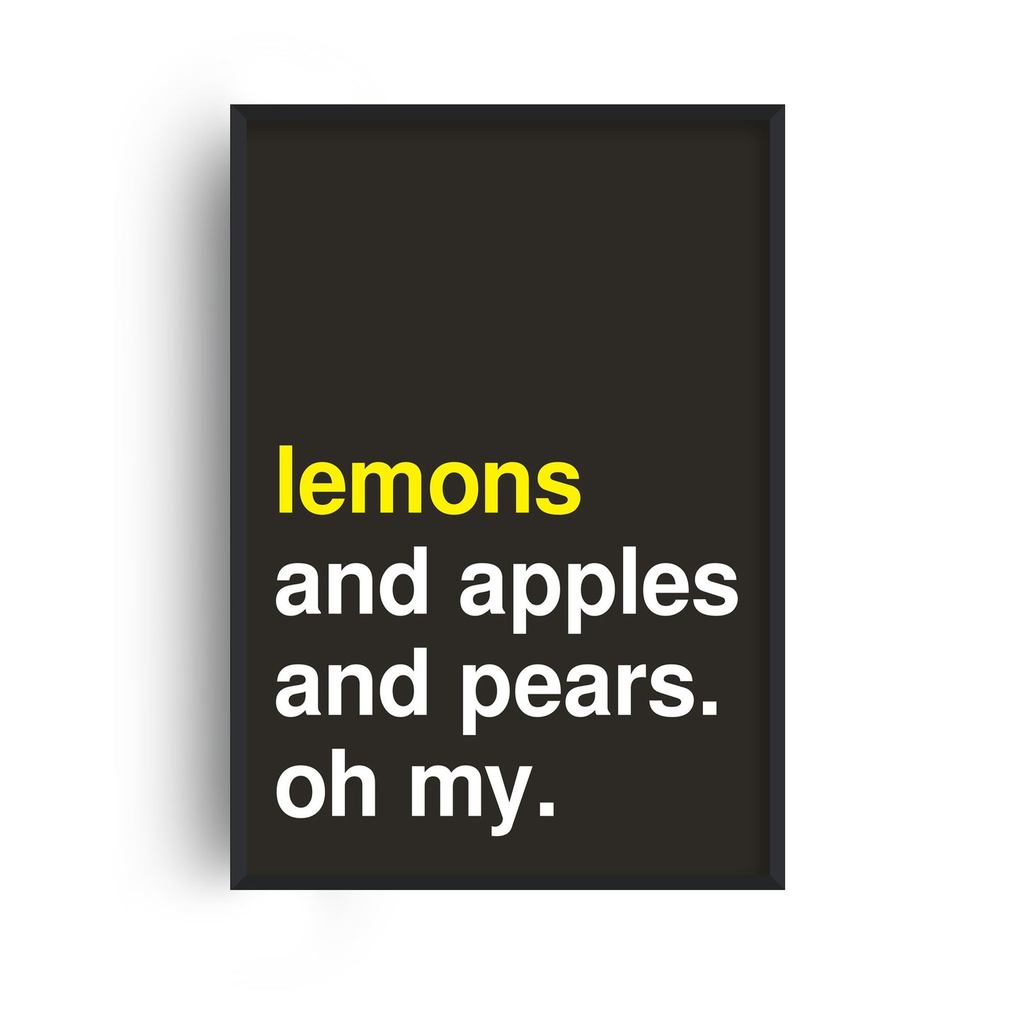 Lemons and Apples Statement Black Print