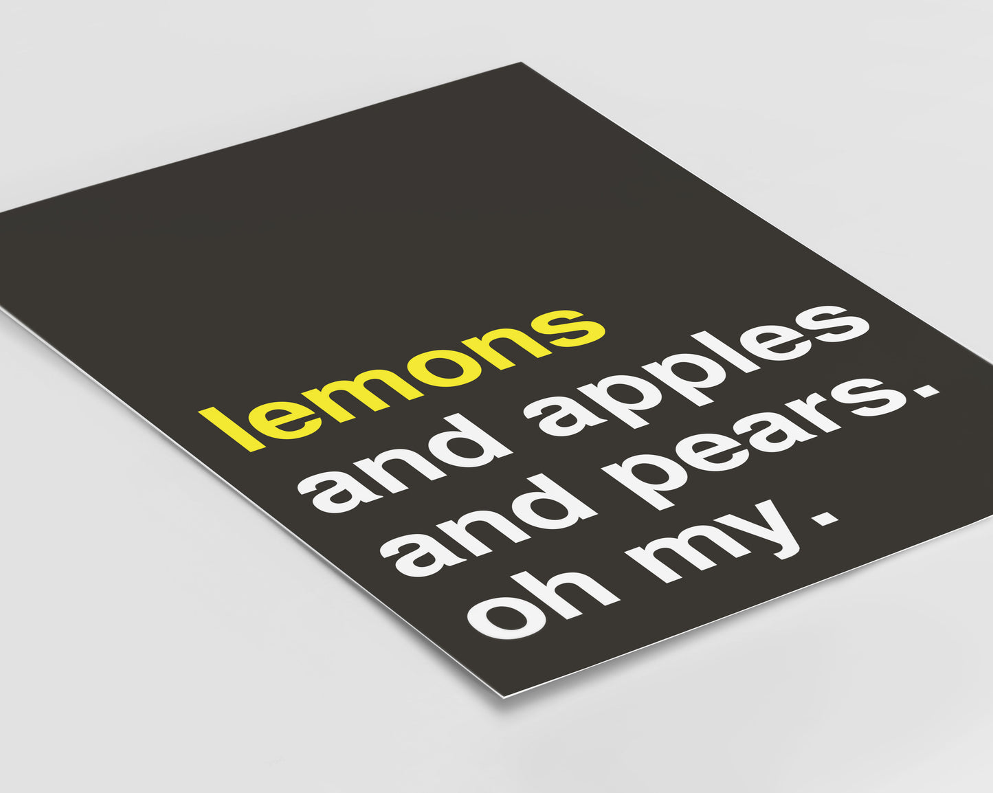 Lemons and Apples Statement Black Print