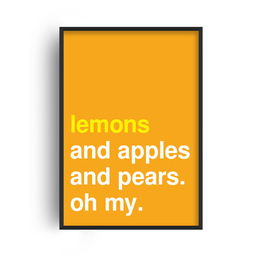 Lemons and Apples Statement Yellow Print