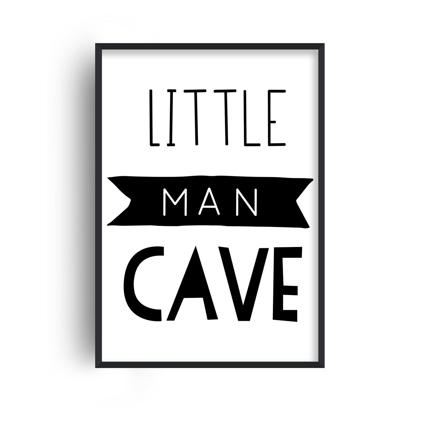 Little Man Cave Banner Black Print