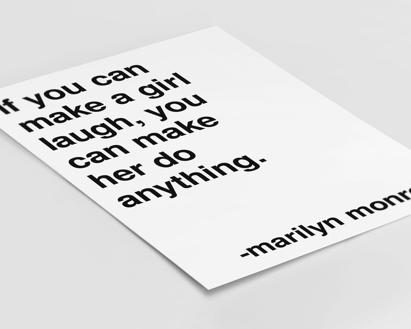Make a Girl Laugh Marilyn Monroe Statement White Print