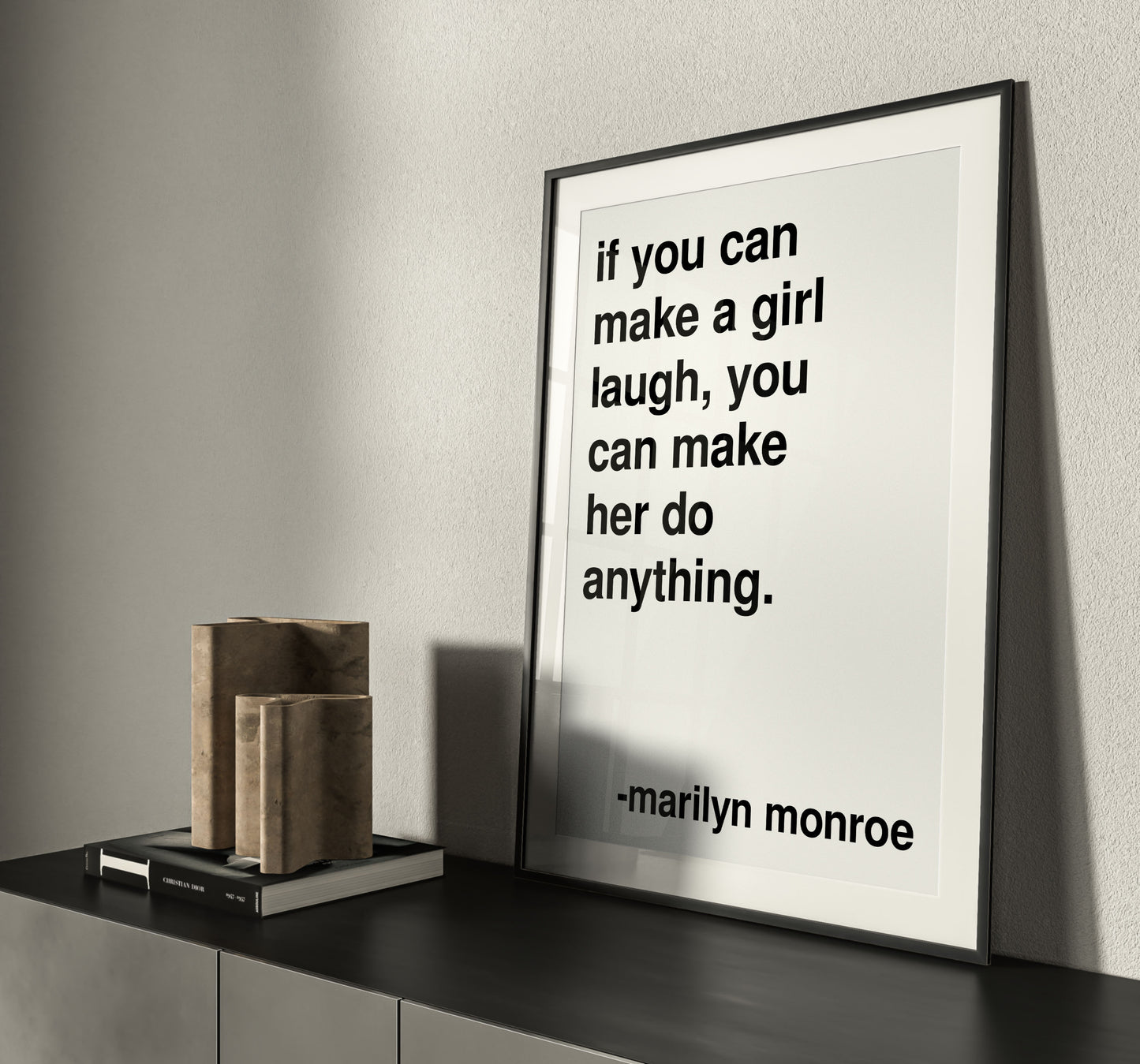 Make a Girl Laugh Marilyn Monroe Statement White Print