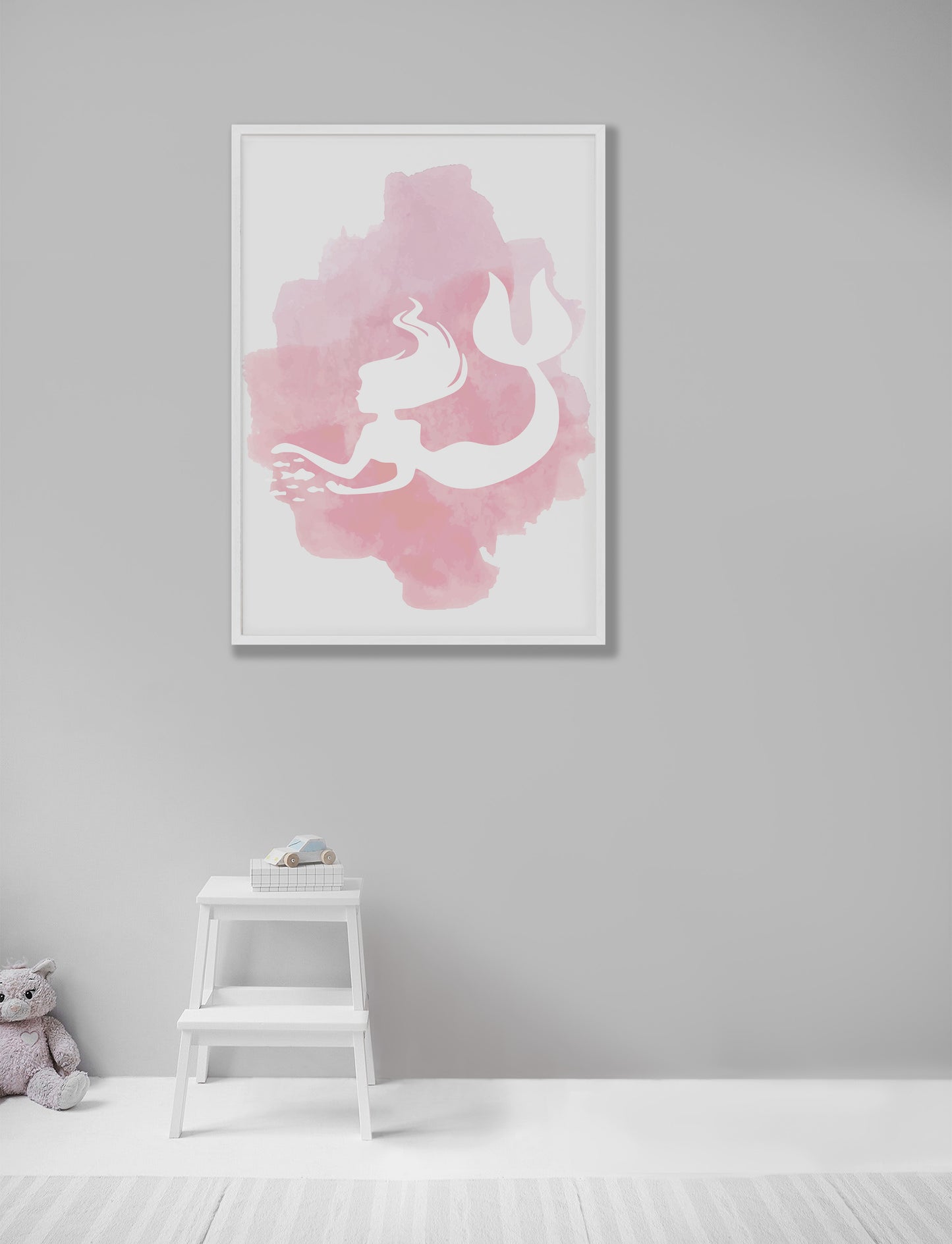 Mermaid Pink Watercolour Print