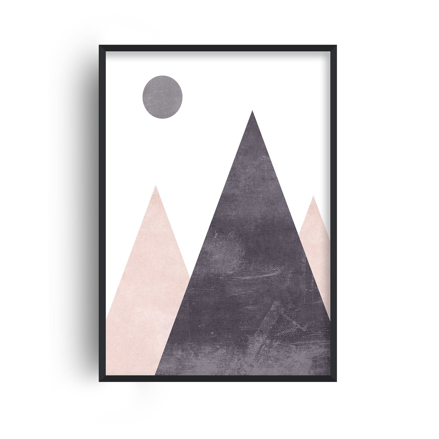 Mountains and Moon Pink Cotton Print