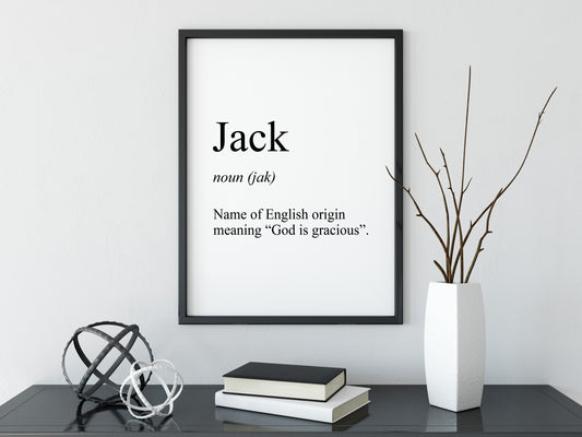 Personalised Name Meaning Definition Print