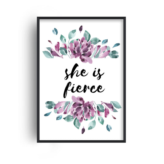 She is Fierce Purple Floral Print