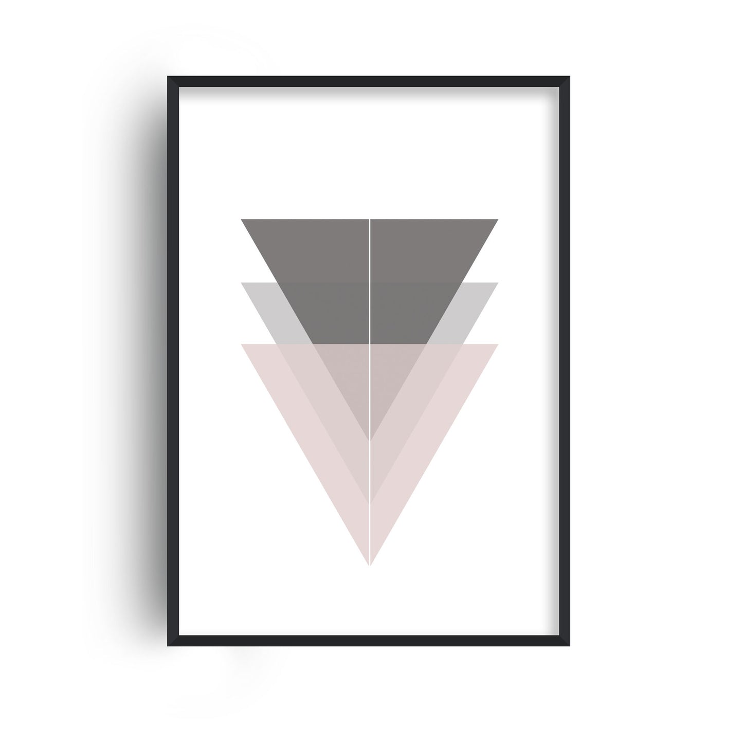 Minimal Pink and Grey Triangles Print