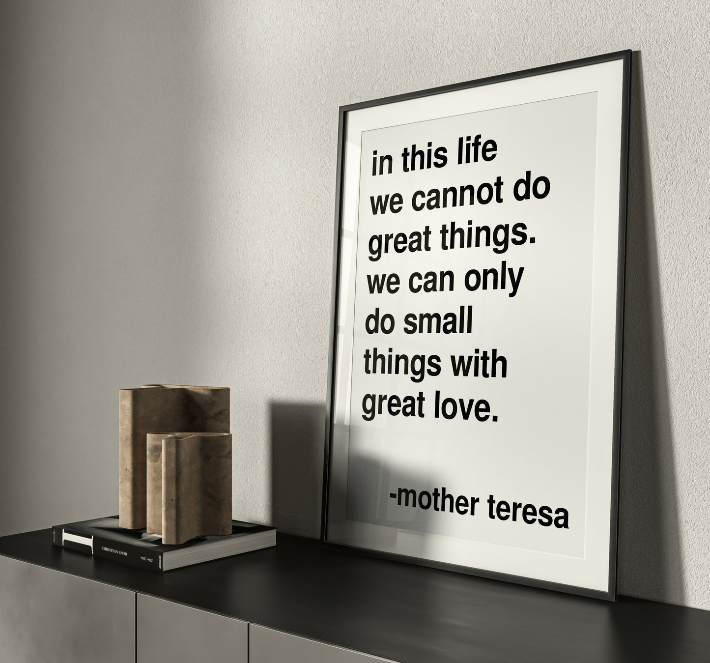 Small Things Mother Teresa Statement White Print