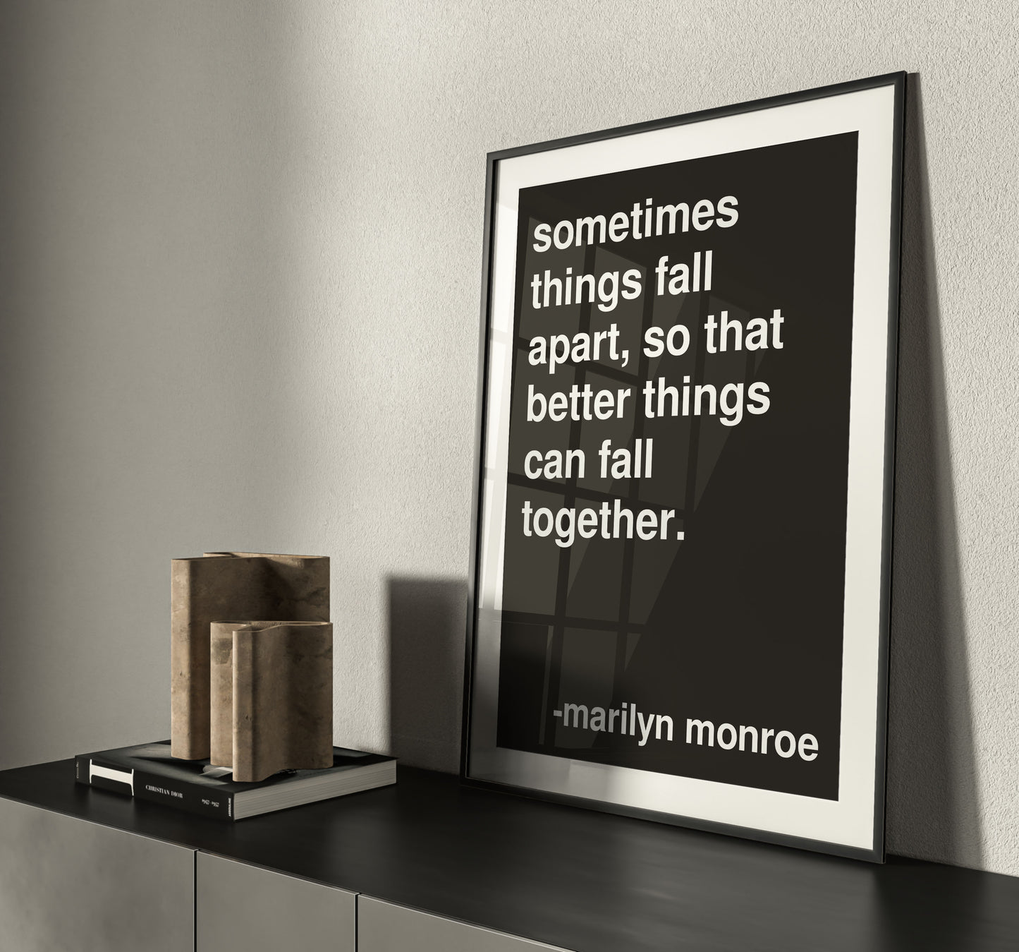 Sometimes Marilyn Monroe Statement Black Print