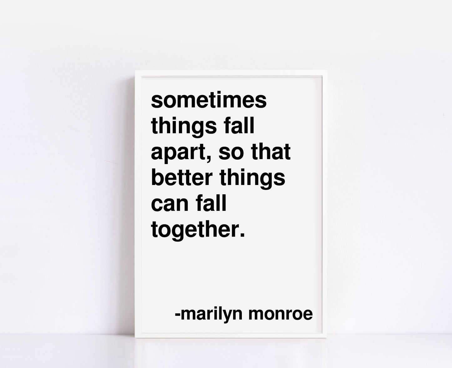 Sometimes Marilyn Monroe Statement White Print