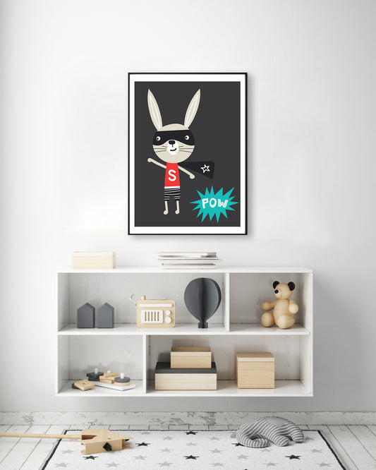 Superhero Bunny Print