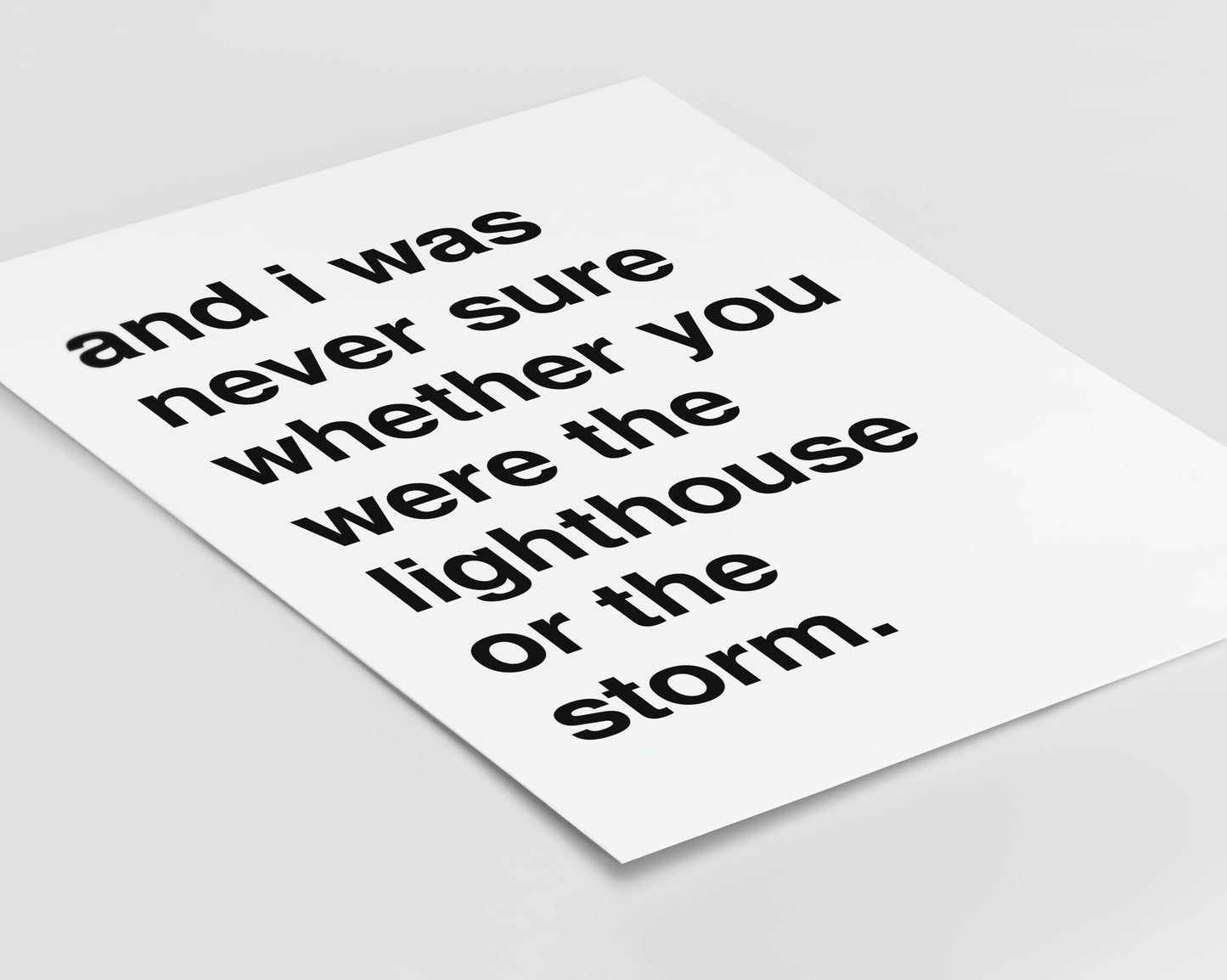 The Storm Statement White Print