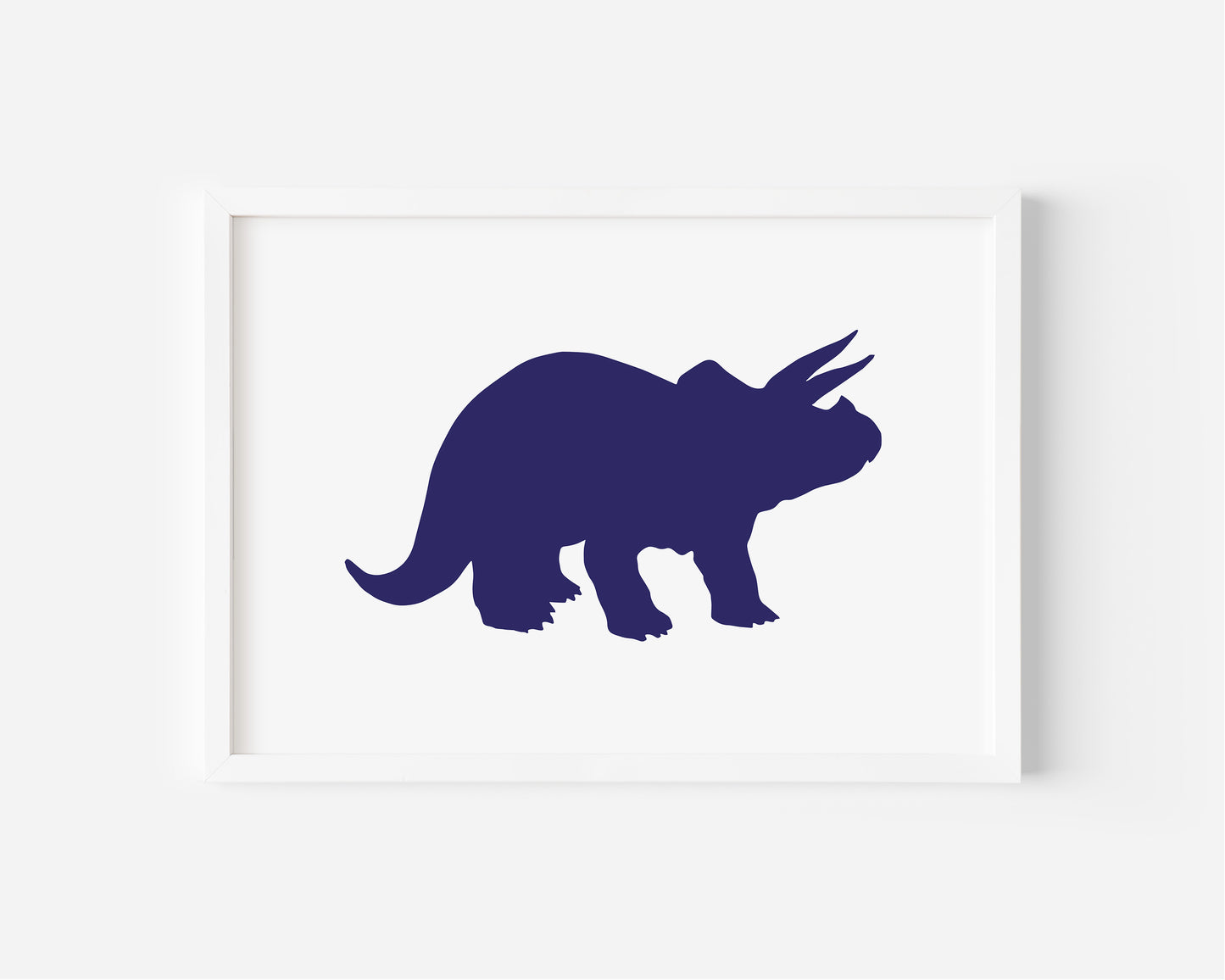 Triceratops Dinosaur Navy Print