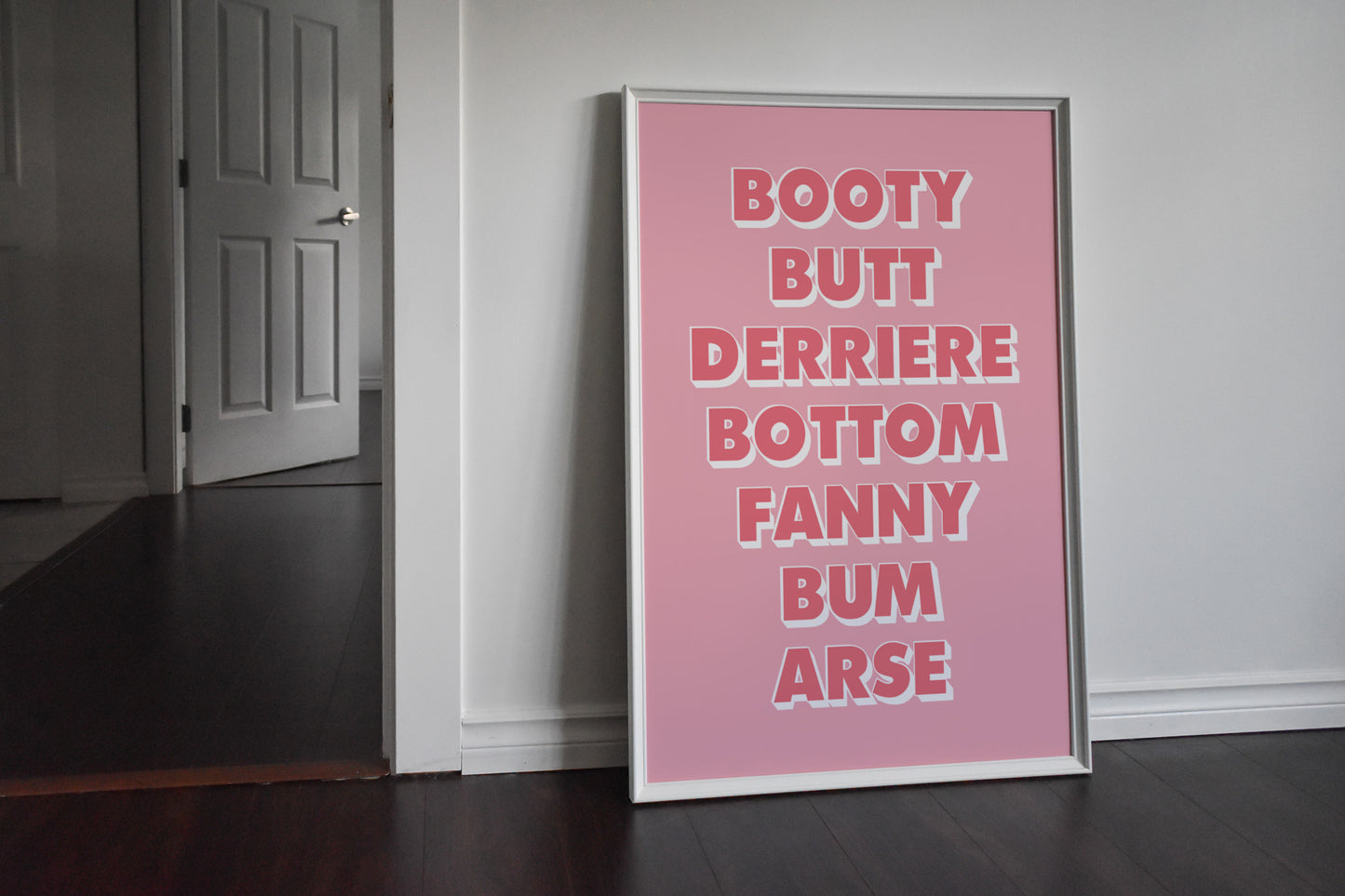 Words For Bum Pink and Coral Print