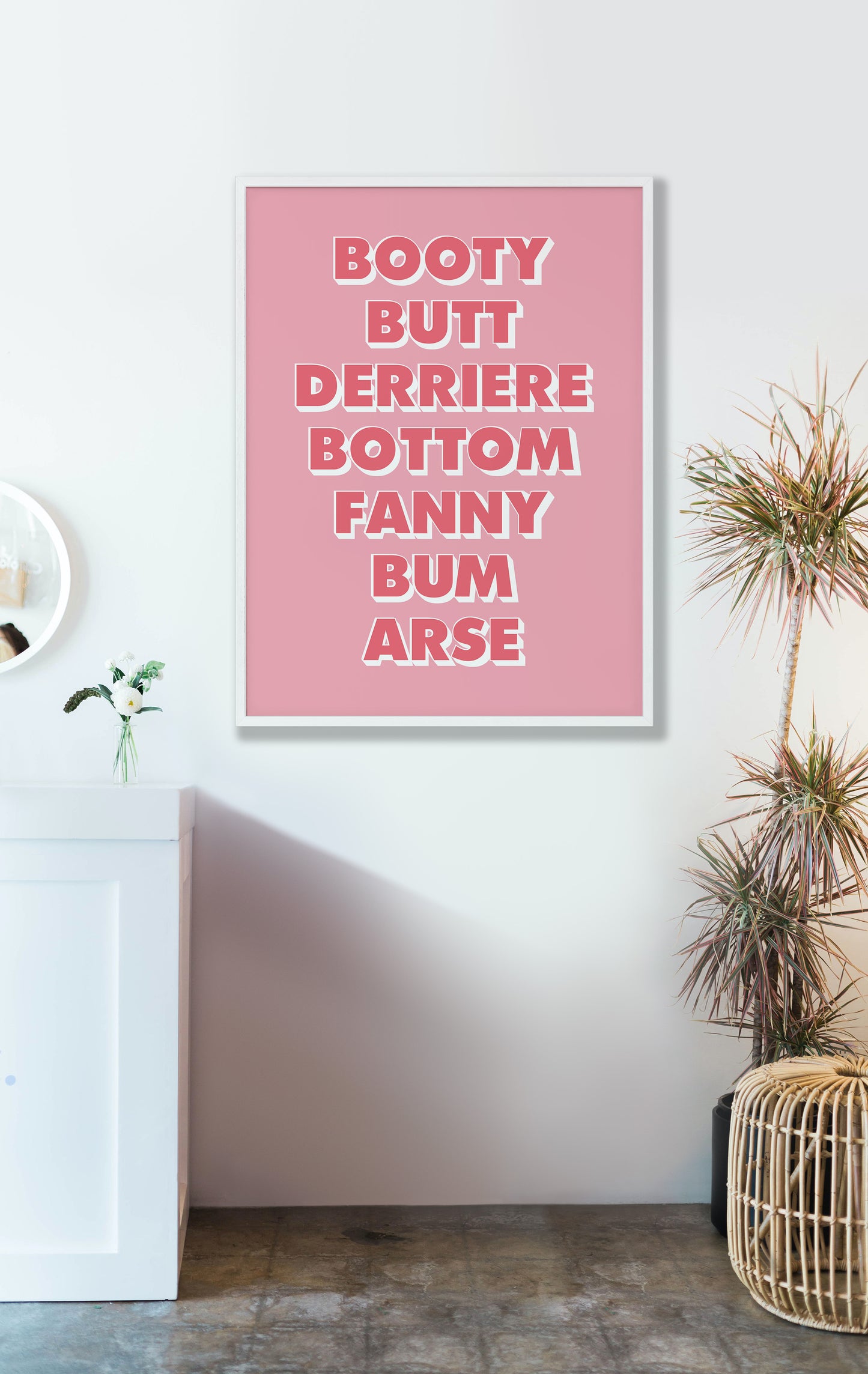 Words For Bum Pink and Coral Print