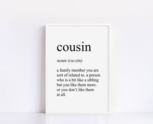 Cousin Definition Print