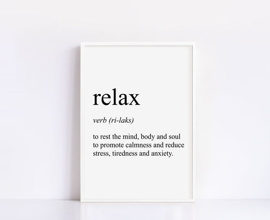 Relax Definition Print