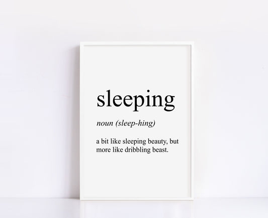 Sleeping Definition Print