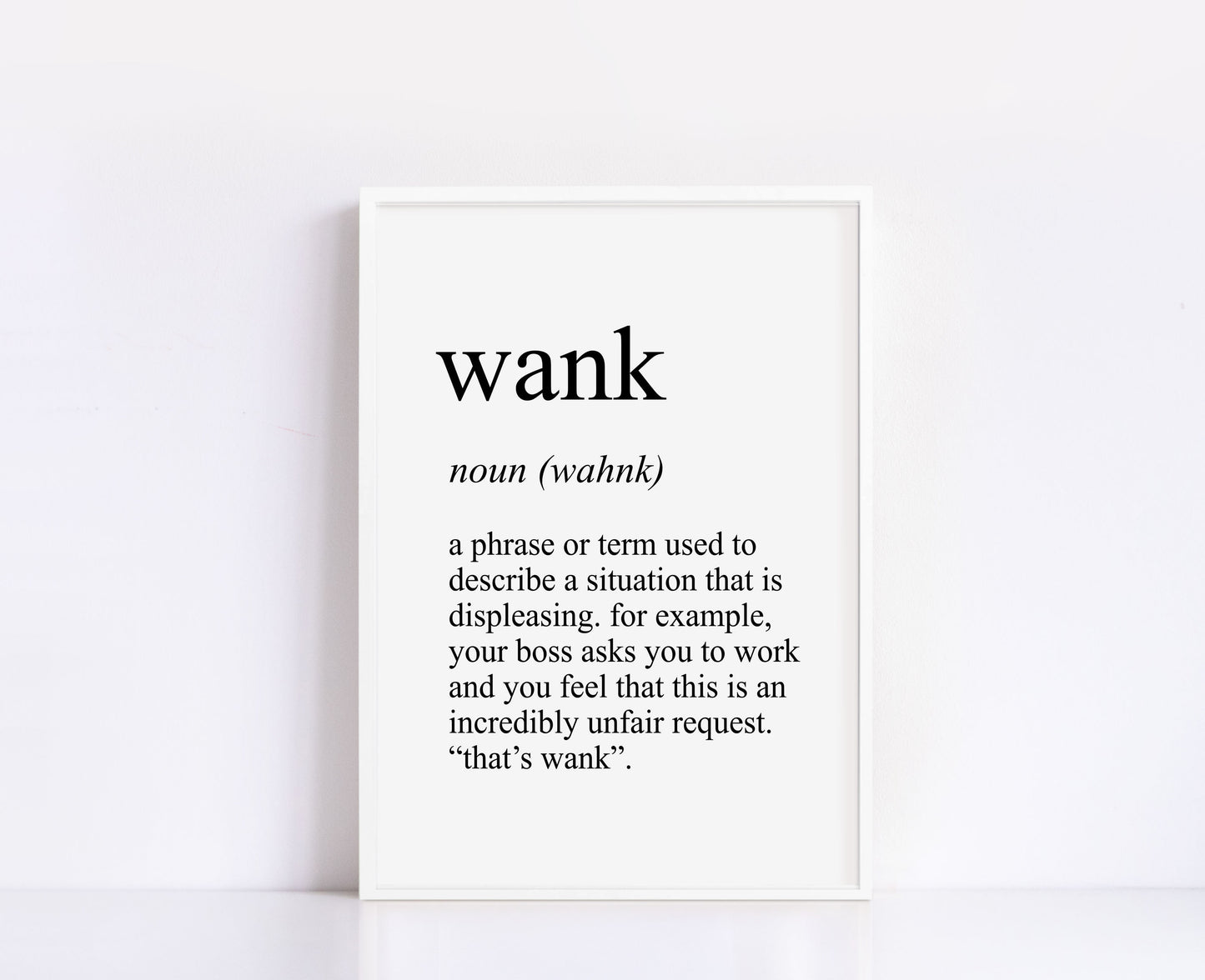 Wank Definition Print