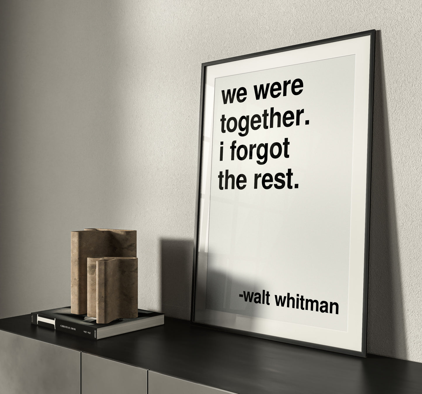 We Were Together Walt Whitman Statement White Print