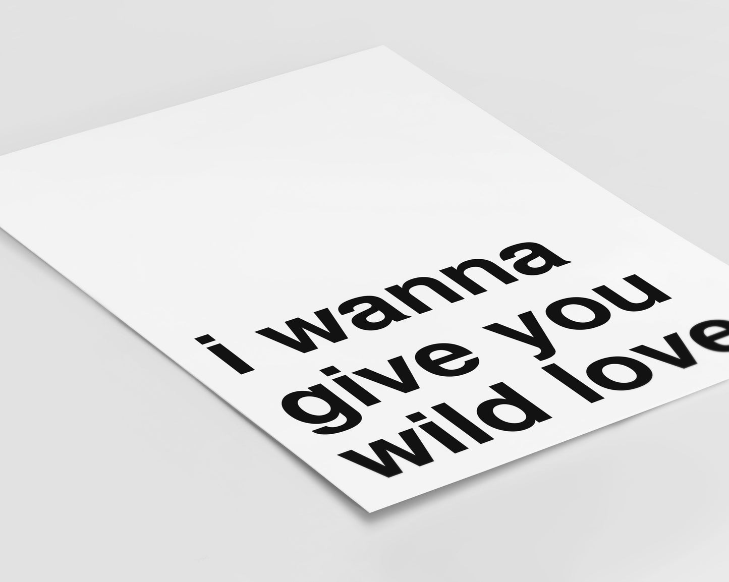 Wild Love Statement White Print